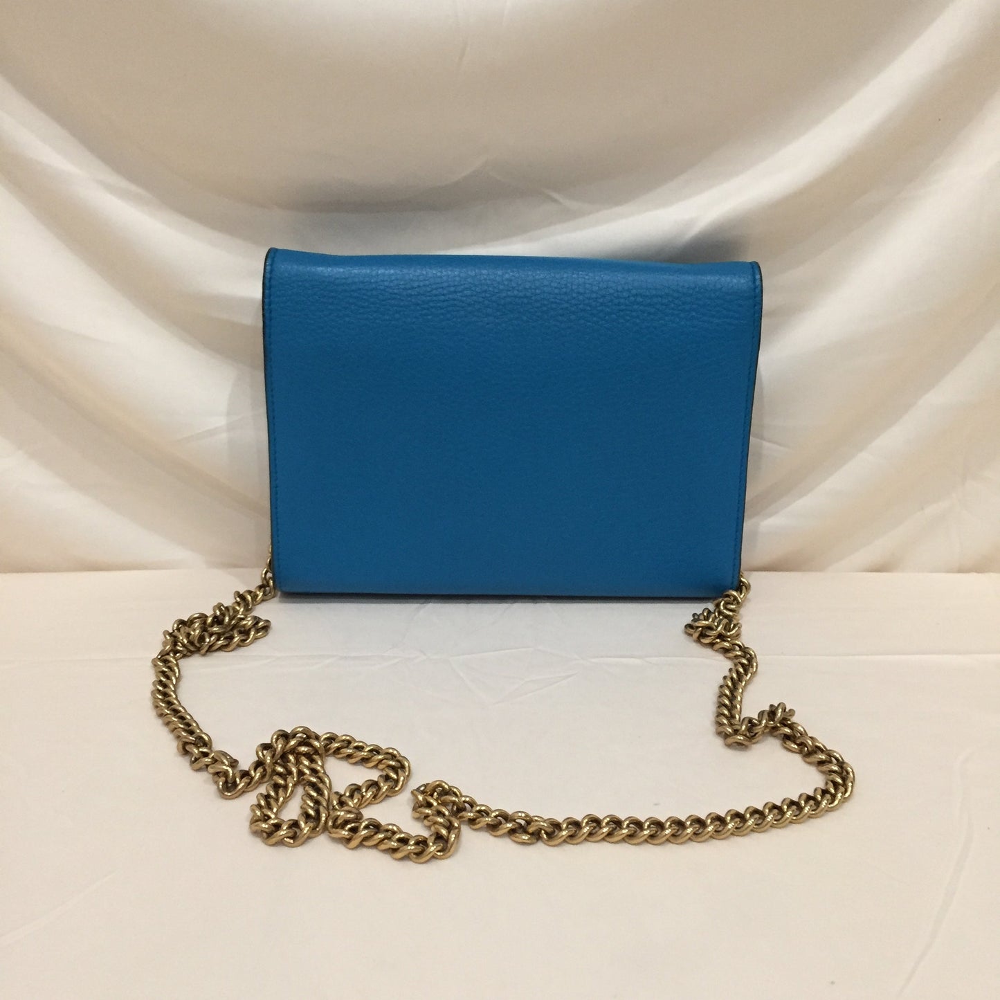 Gucci Blue Leather Wallet On Chain Crossbody Bag Sku# 71956