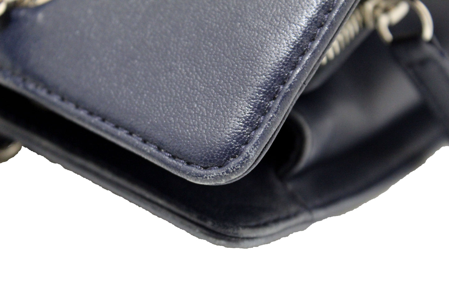 Chanel Quilted Blue Lambskin Leather Shopper Shoulder Tote Bag