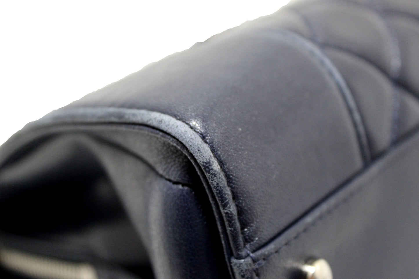 Chanel Quilted Blue Lambskin Leather Shopper Shoulder Tote Bag