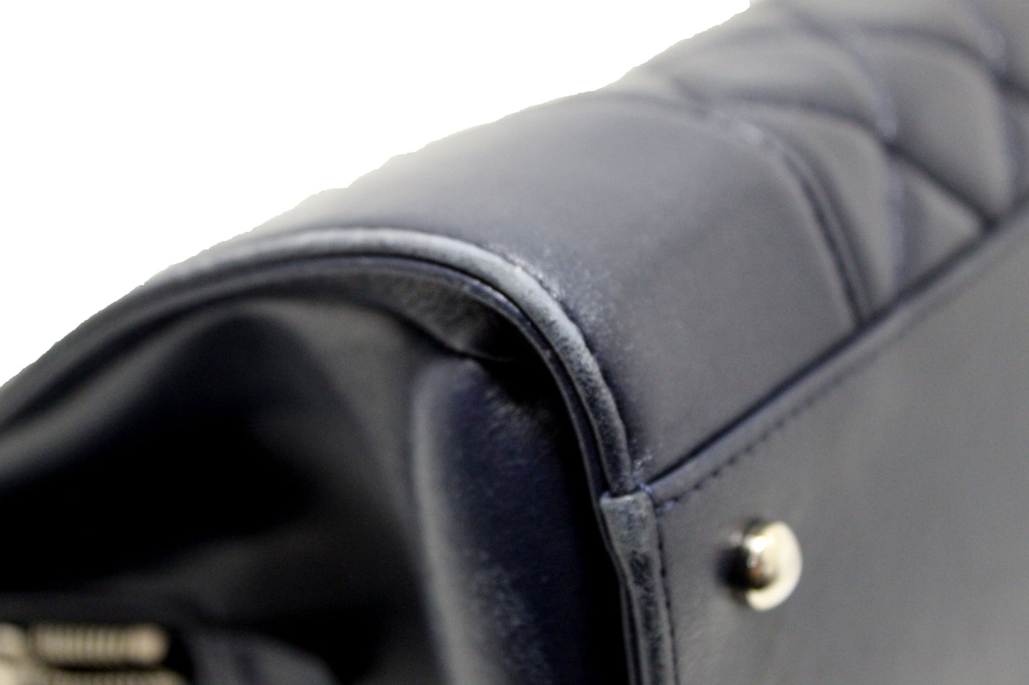 Chanel Quilted Blue Lambskin Leather Shopper Shoulder Tote Bag