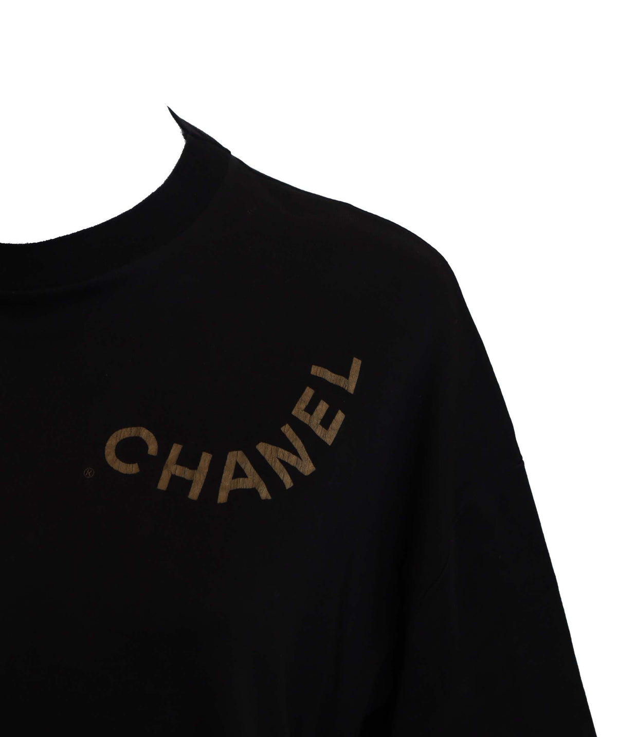 Chanel Logo Cotton Black Short sleeve top size XL DXBS3644