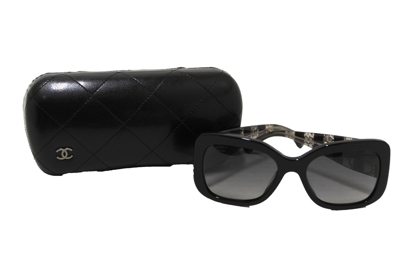 Chanel Black Lace Effect Sunglasses