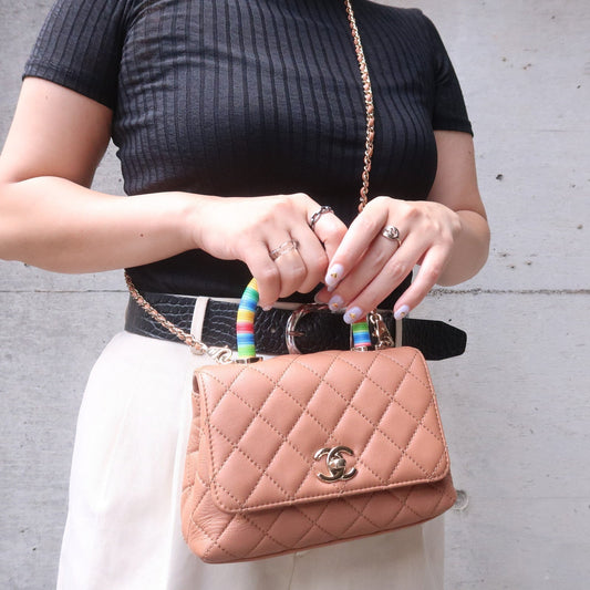 Chanel COCO Handle Matrasse Caviar Skin XXS 2Way Bag Brown AS2215