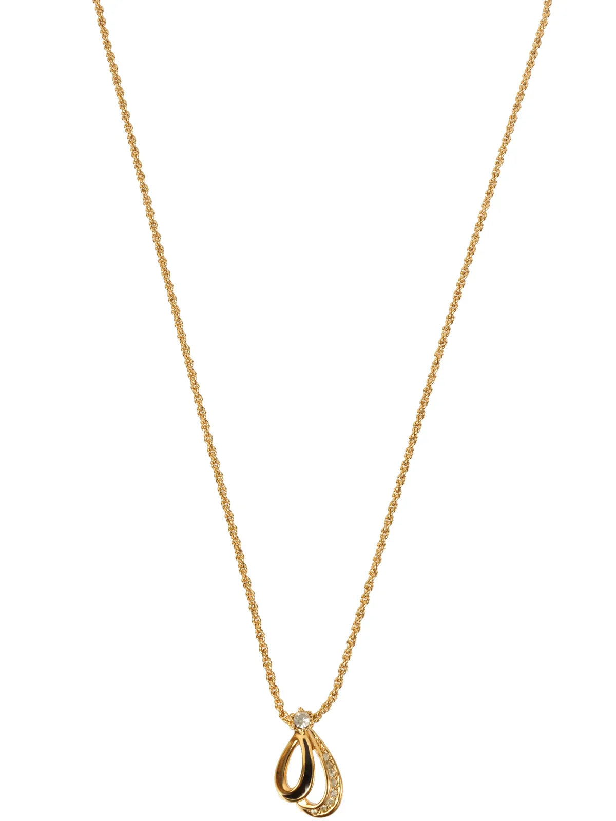 DIOR Rhinestone Design Necklace Gold/Black