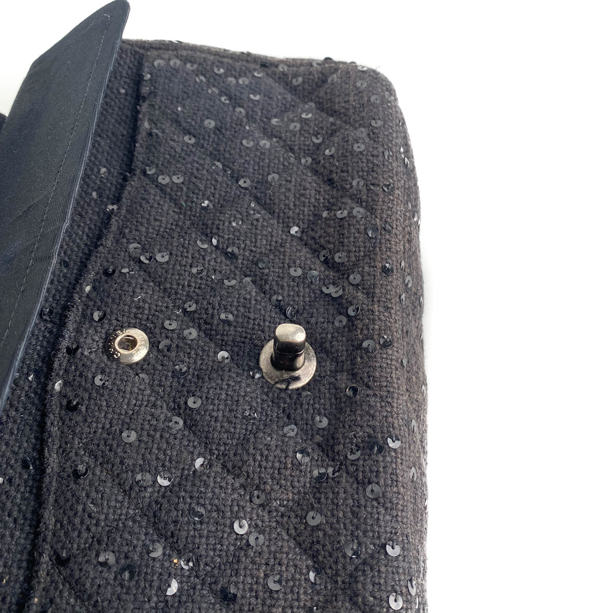 Chanel Quilted Sequins Tweed Flap Bag