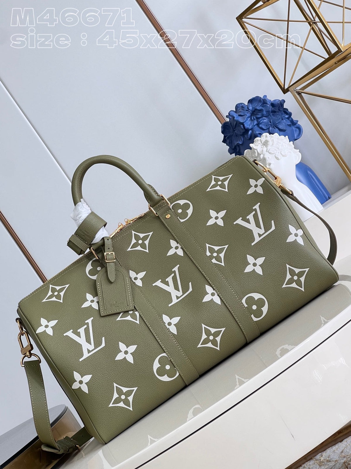LB886 Keepall Bandoulière 45 / HIGHEST QUALITY VERSION / 17.7 x 10.6 x 7.9 inches