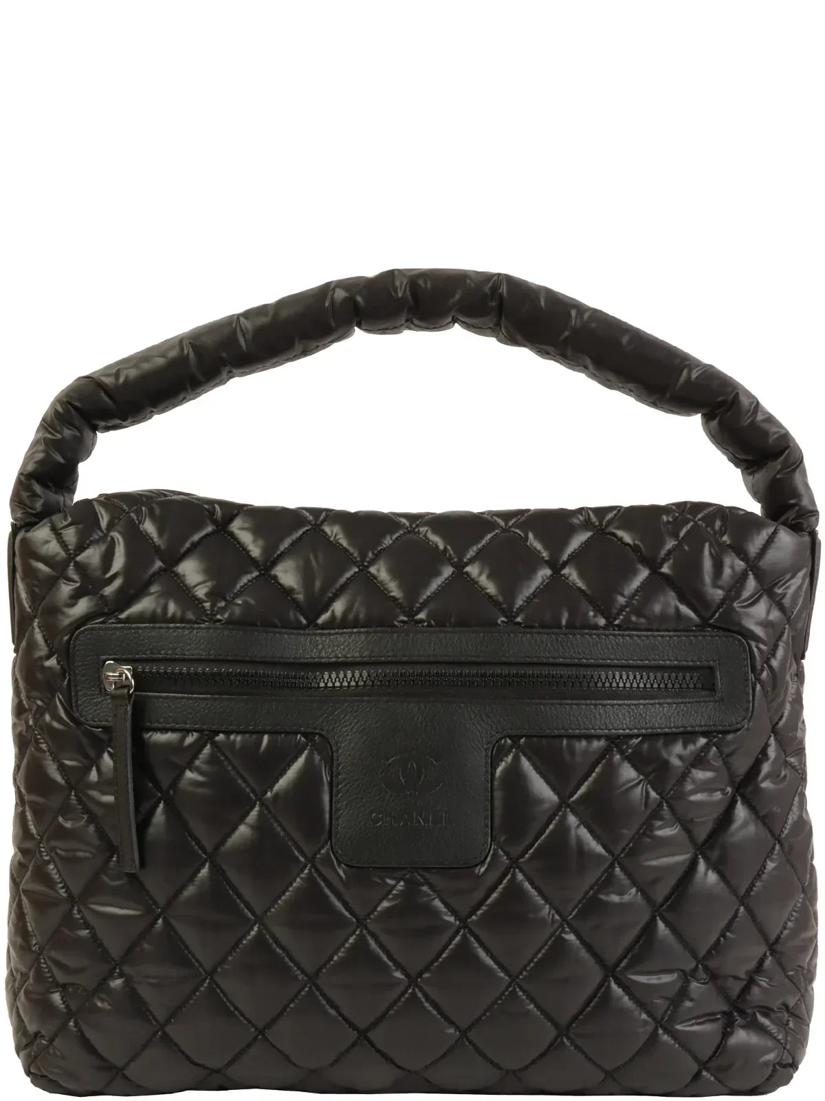 CHANEL Around 2009 Made Nylon Cc Cocoon One Shoulder Bag Black