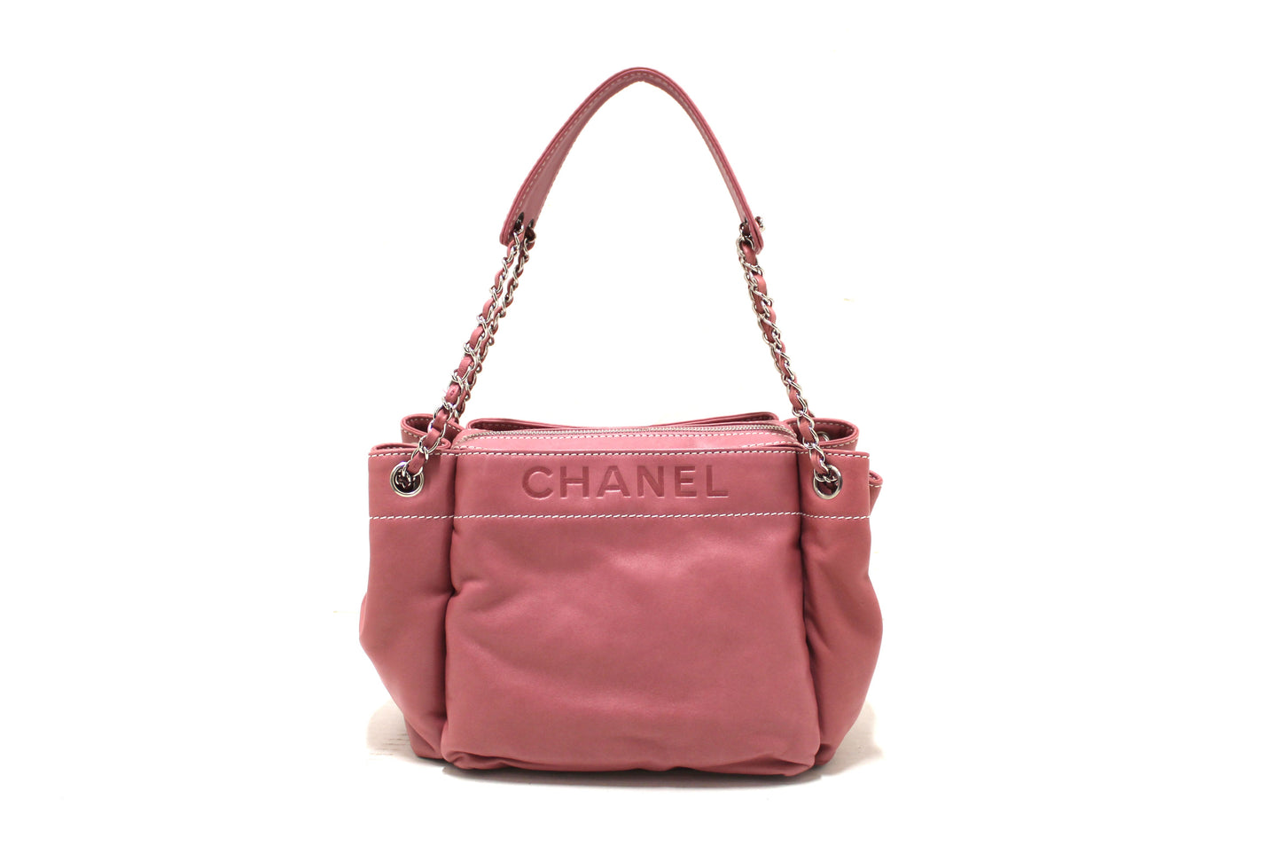 Chanel Pink Lambskin Leather Shoulder Bag