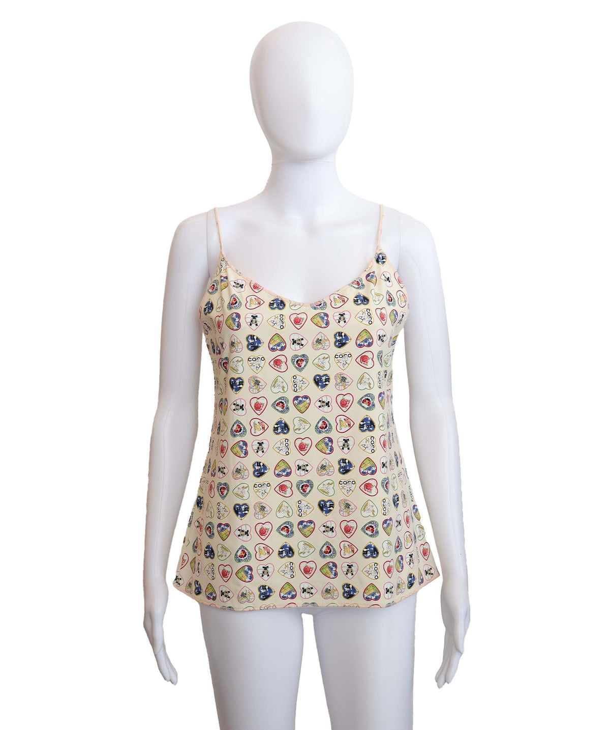 Chanel Valentine Nylon Ivory Camisole Size 42 DXBS3647