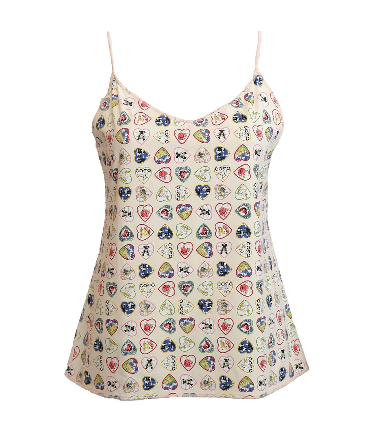Chanel Valentine Nylon Ivory Camisole Size 42 DXBS3647