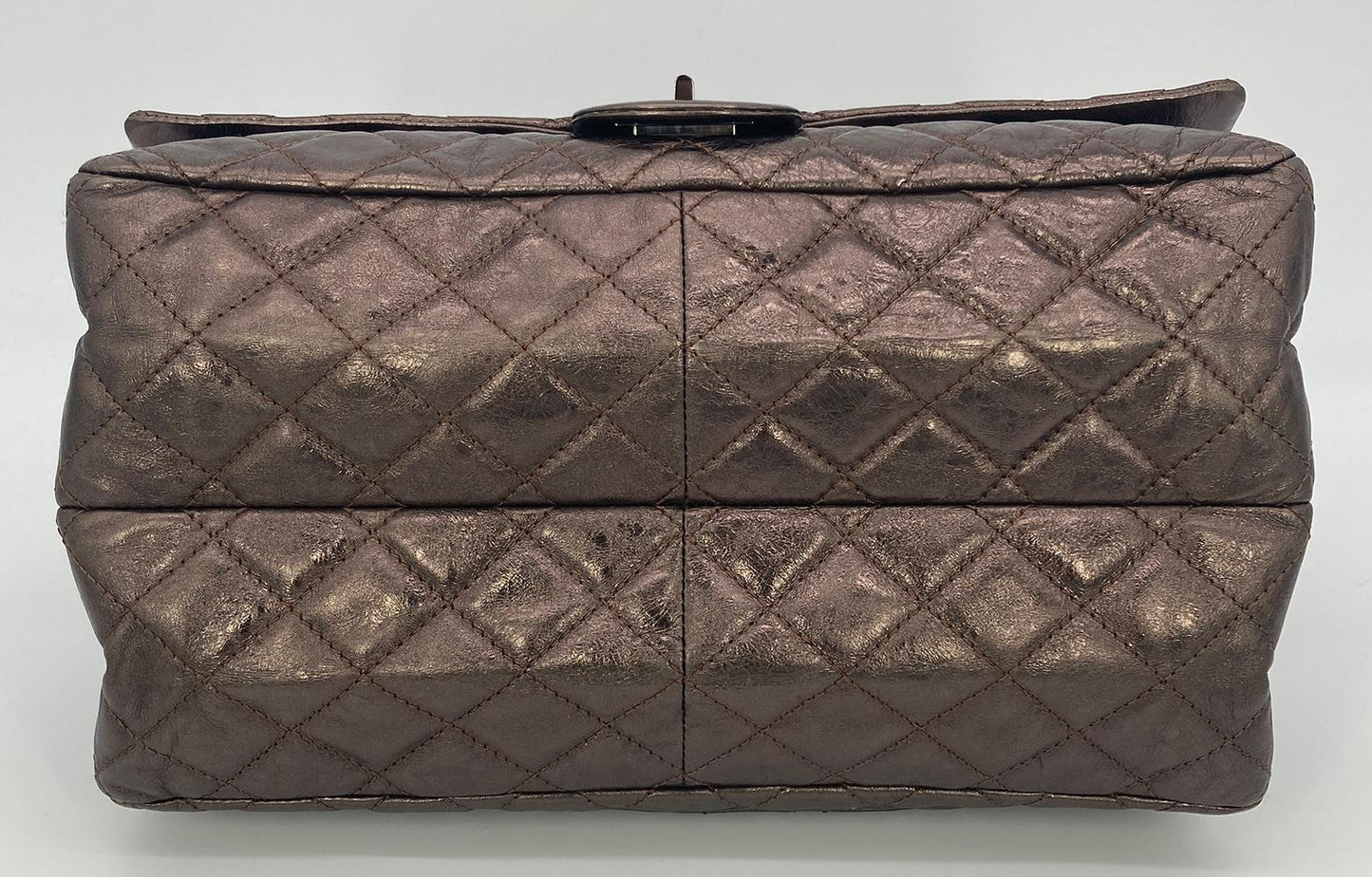 CHANEL Metallic Bronze Quilted Leather Classic Flap Shopping Tote