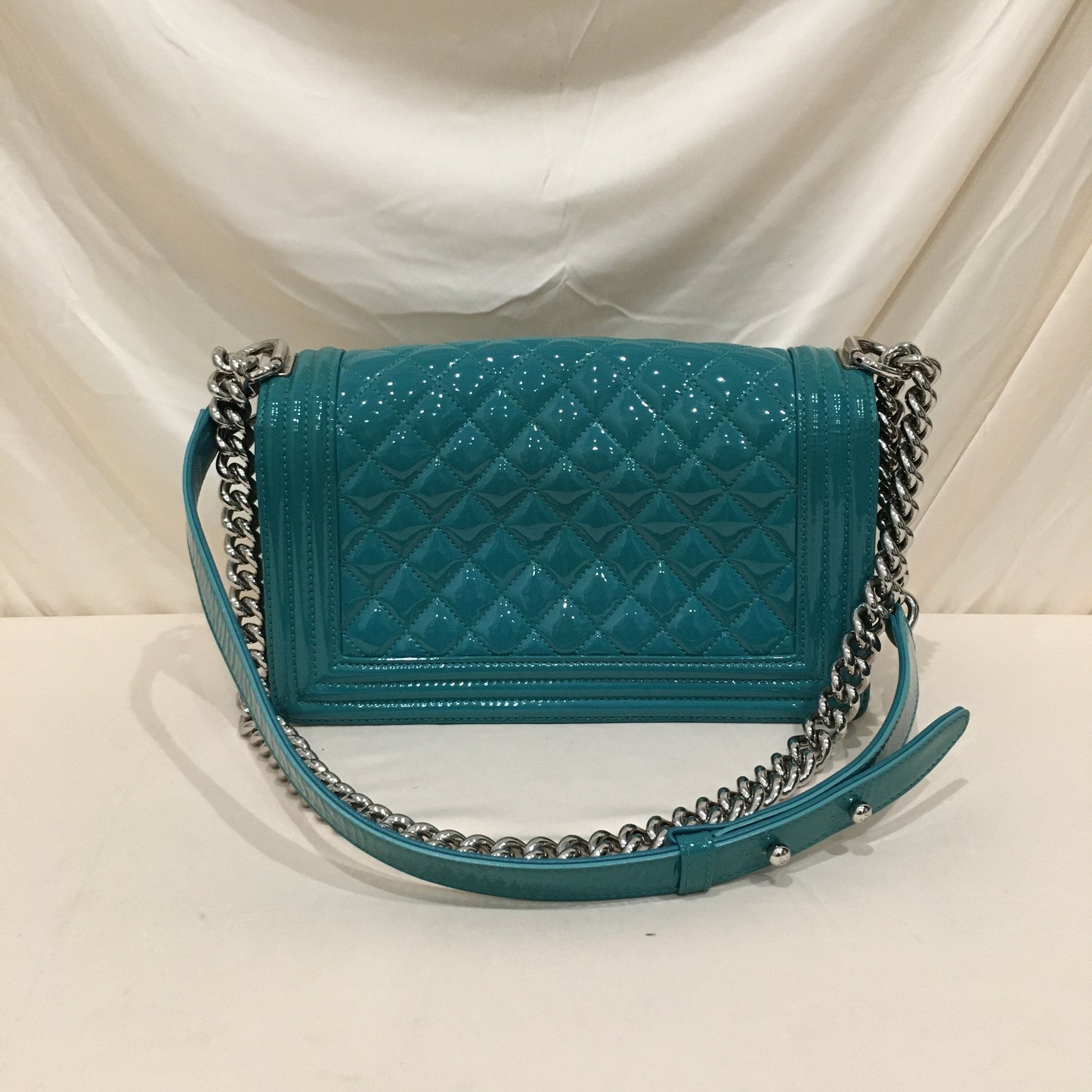 Top Quality Chanel Green Patent Old Medium Boy New Shoulder Bag Sku# 76385