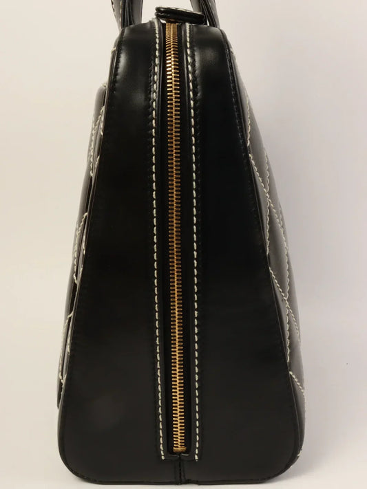 CHANEL Around 2001 Made Wild Stitch Cc Mark Plate Tote Bag Black