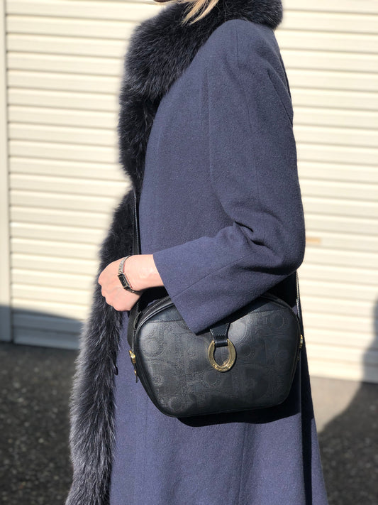 Christian Dior Trotter Round Shoulder bag Black Vintage texmwr