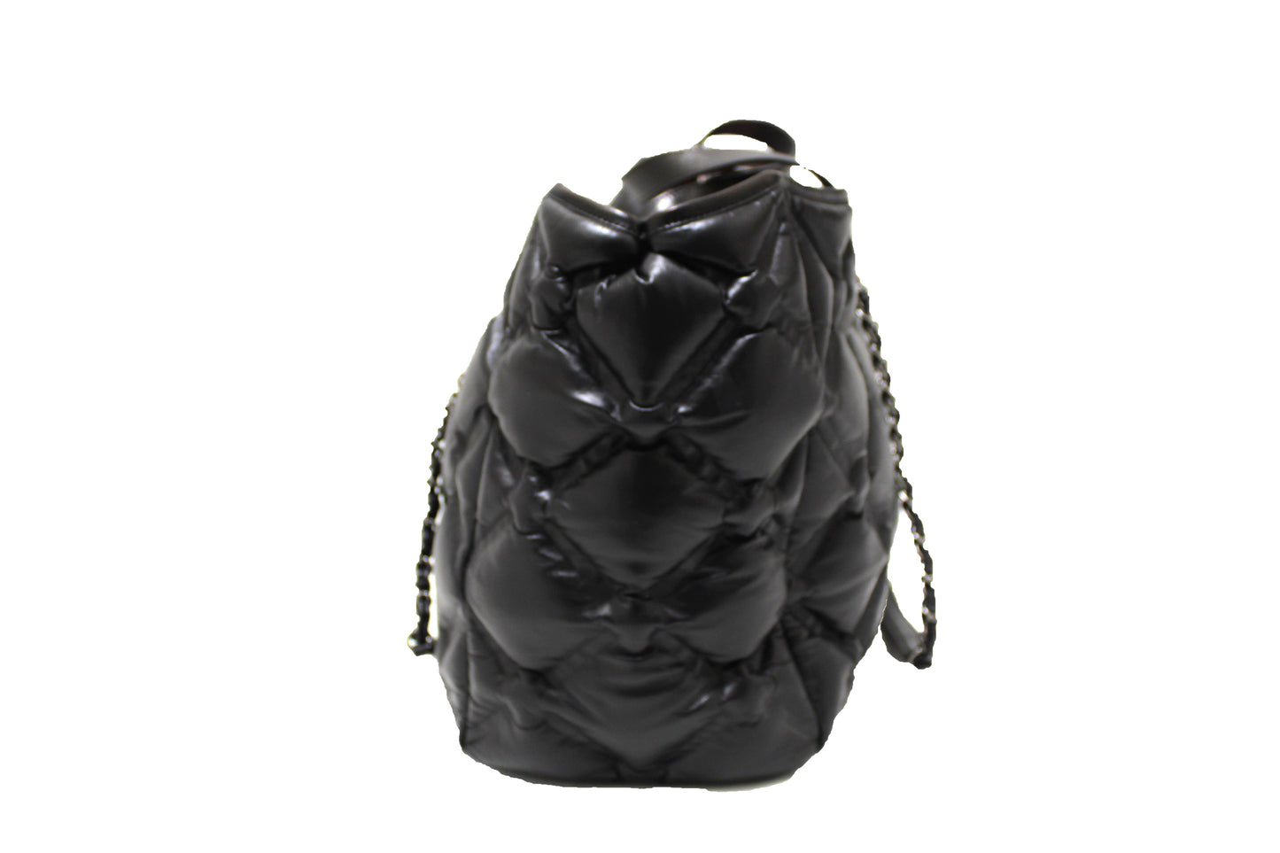Chanel Black Bubble Quilted Lambskin Leather Large Tote