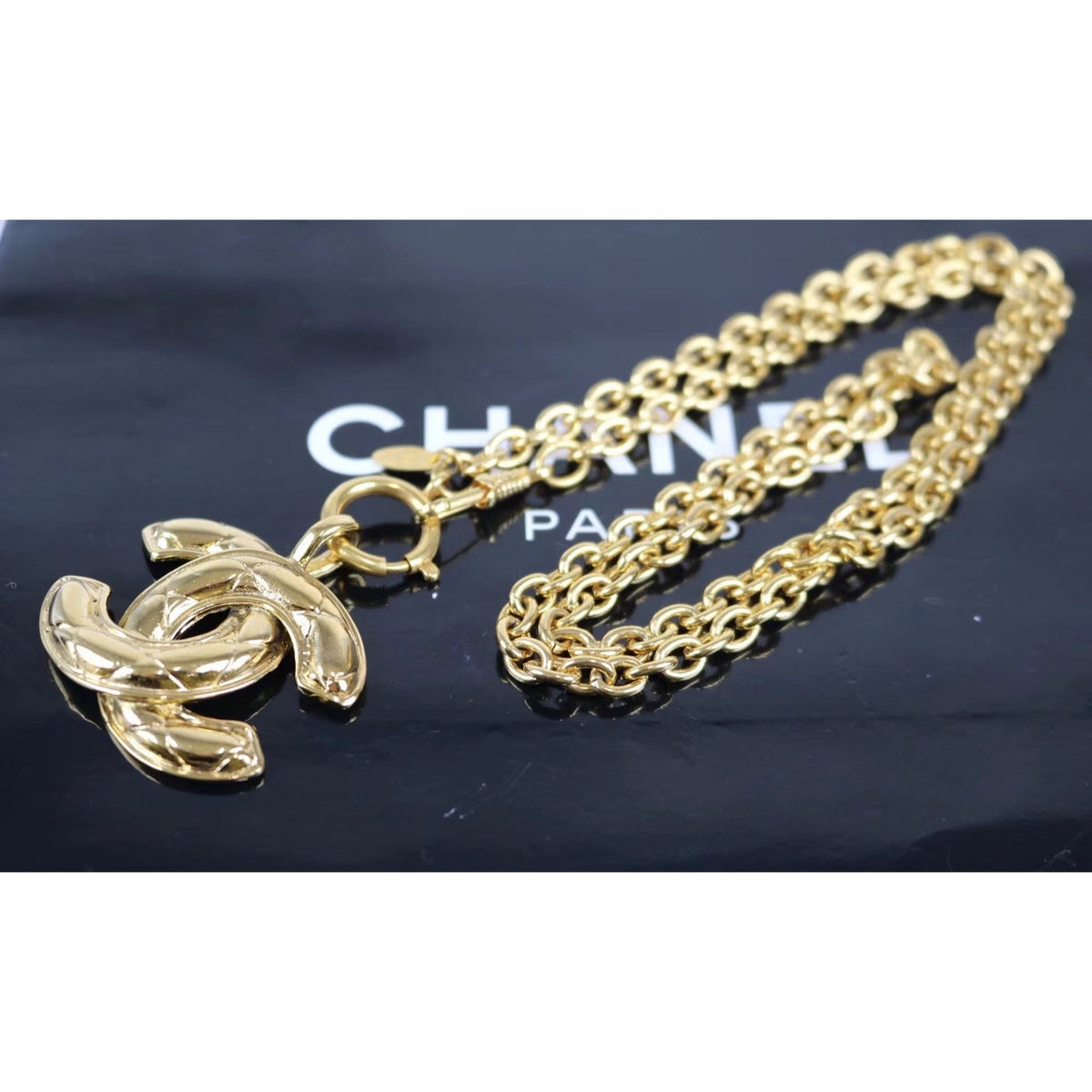 Rank A ｜   Chanel Vintage Coco Mark Gold Necklace ｜012006