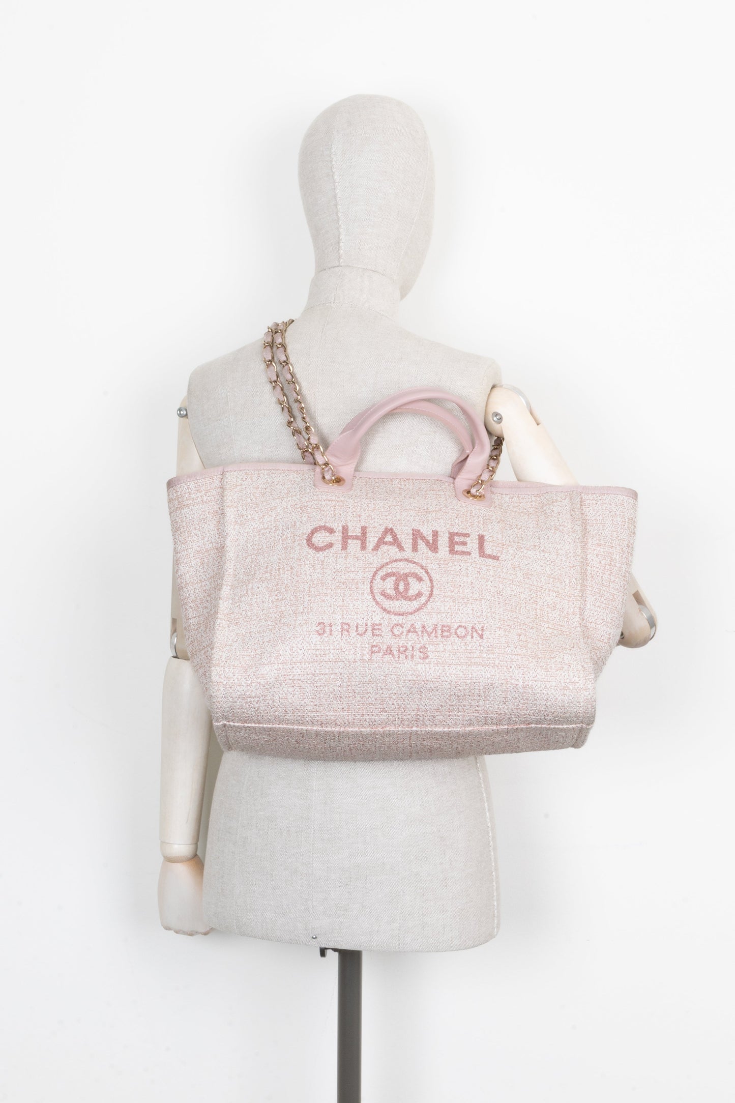 CHANEL Medium Deauville Tote Bag Pink