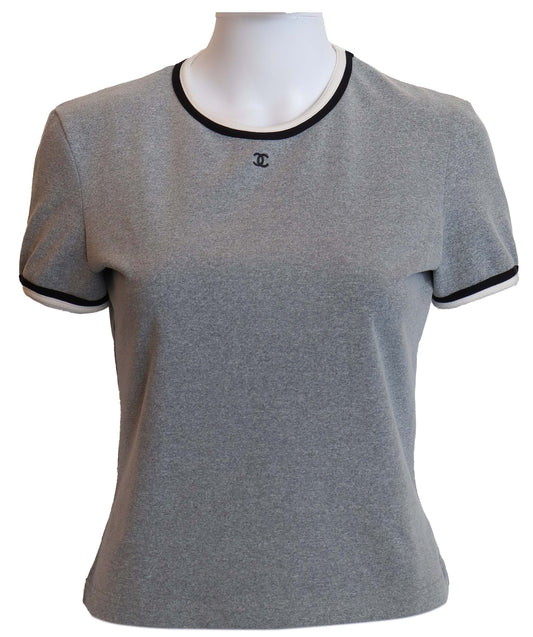 Chanel 98P Logo T-shirt Gray  DXBS3830