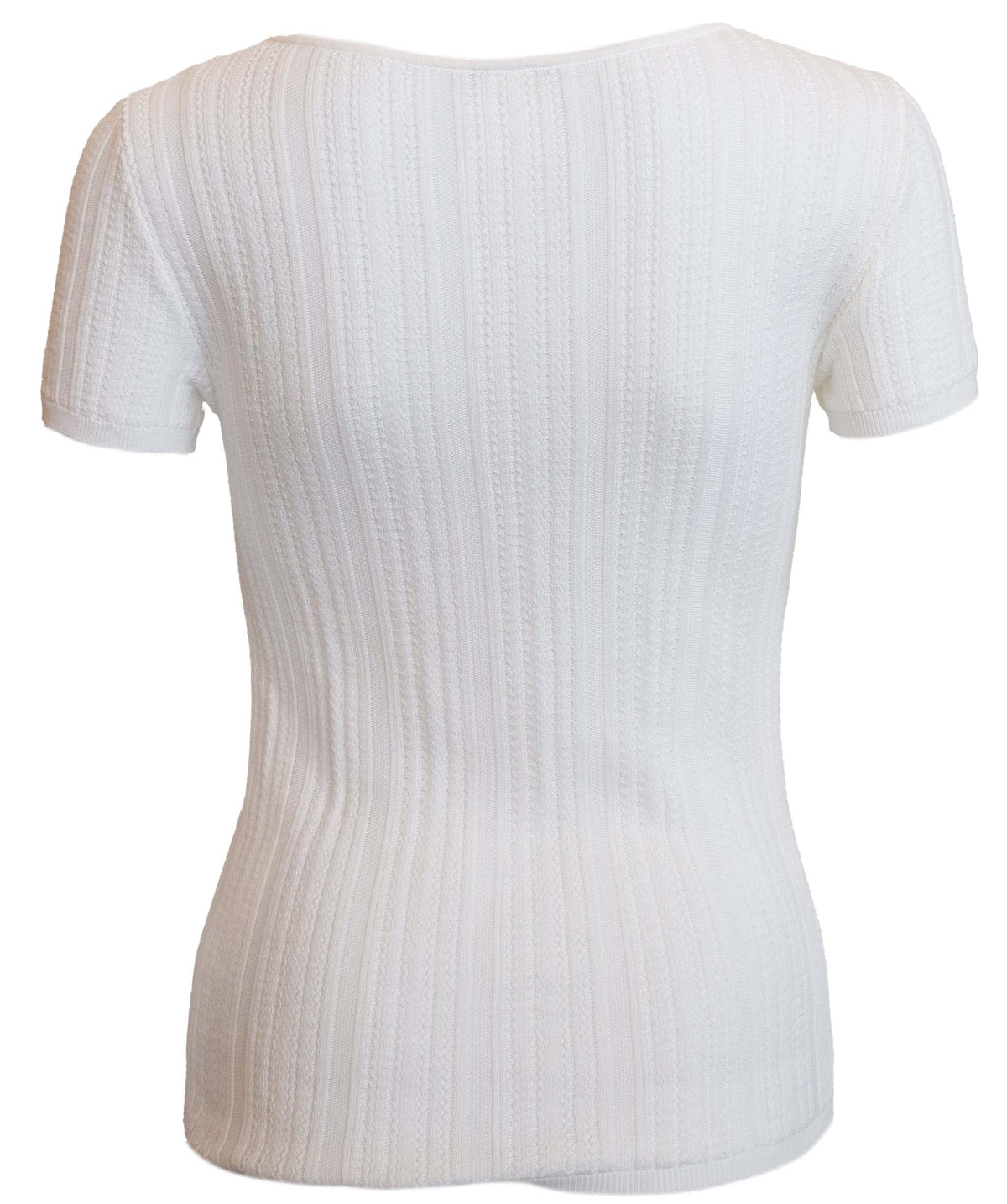 Chanel Logo Rib Summer Knit T-shirt White  DXBS3808