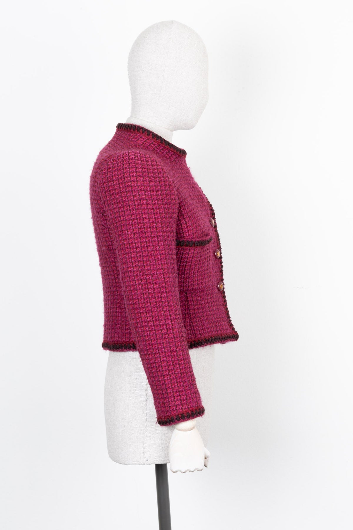 CHANEL Tweed Asymmetric Jacket Purple