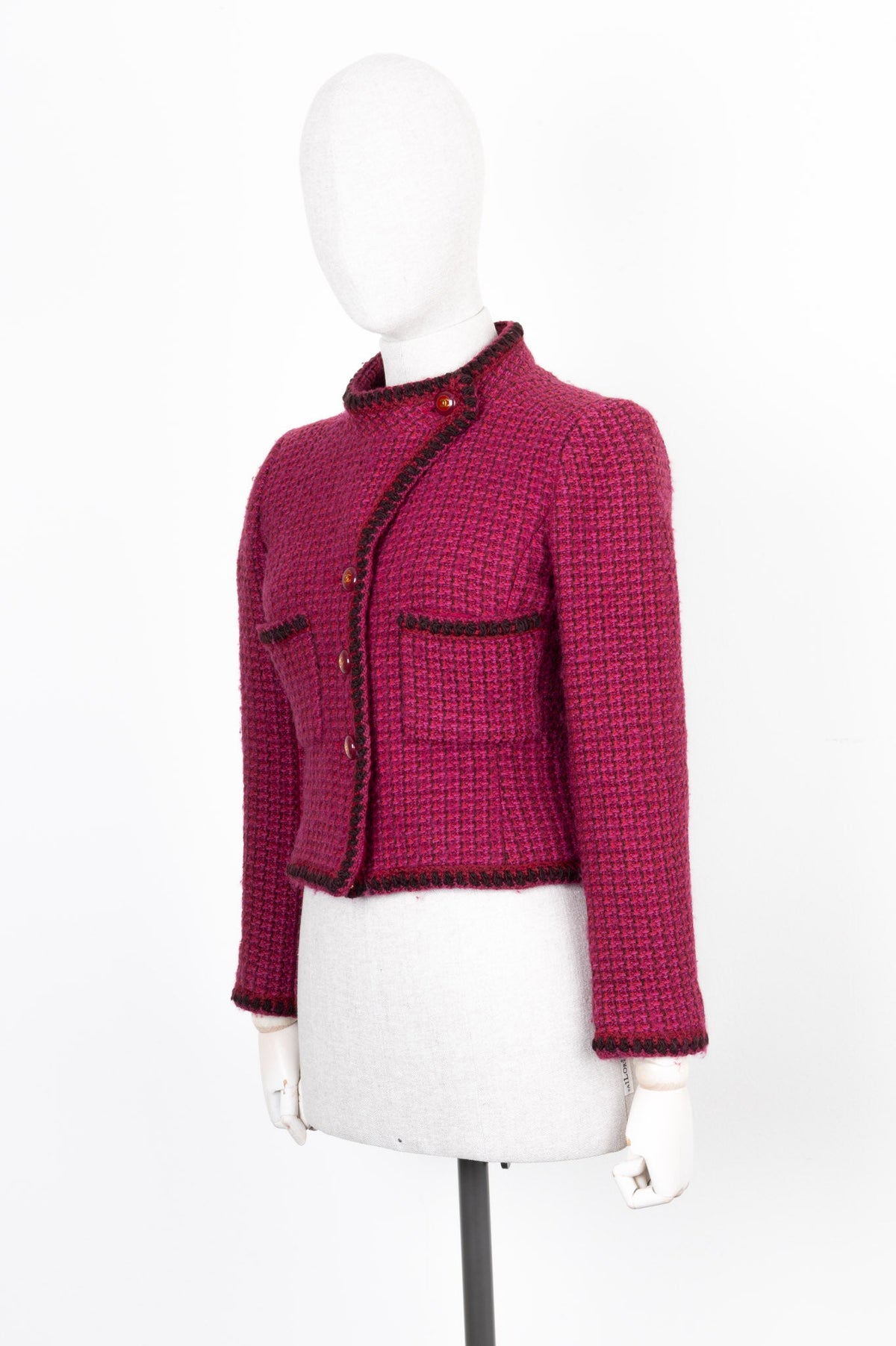 CHANEL Tweed Asymmetric Jacket Purple