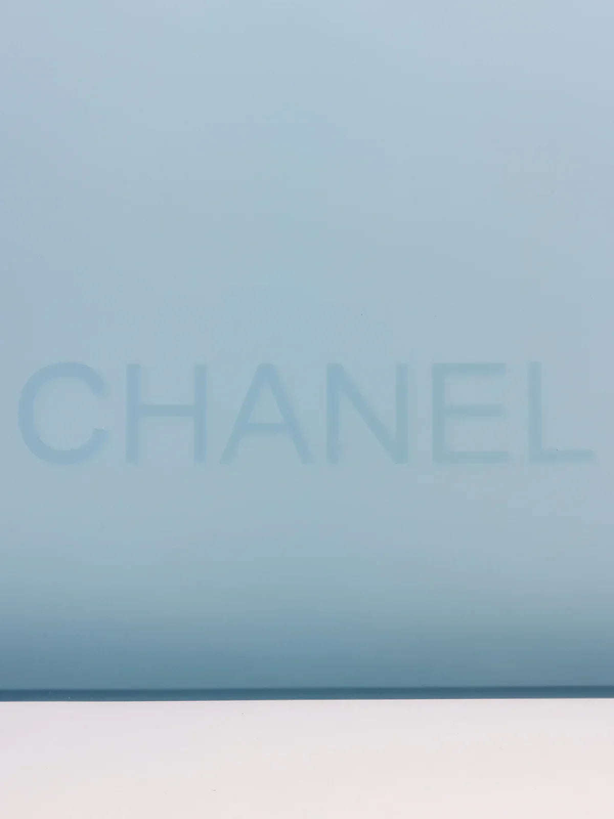 Top Quality Chanel Logo Rubber Tote Bag Clear Blue