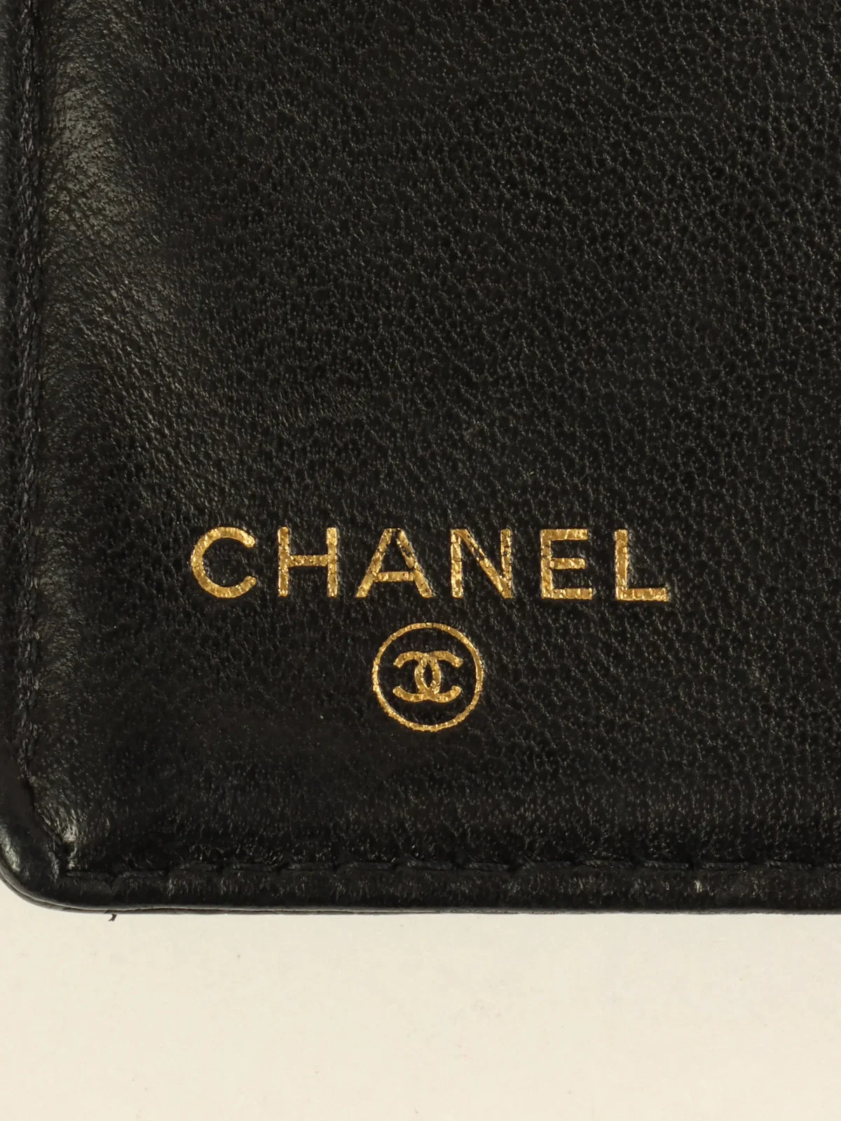 CHANEL Around 2001 Made Caviar Skin Cc Mark Stitch Long Wallet Black