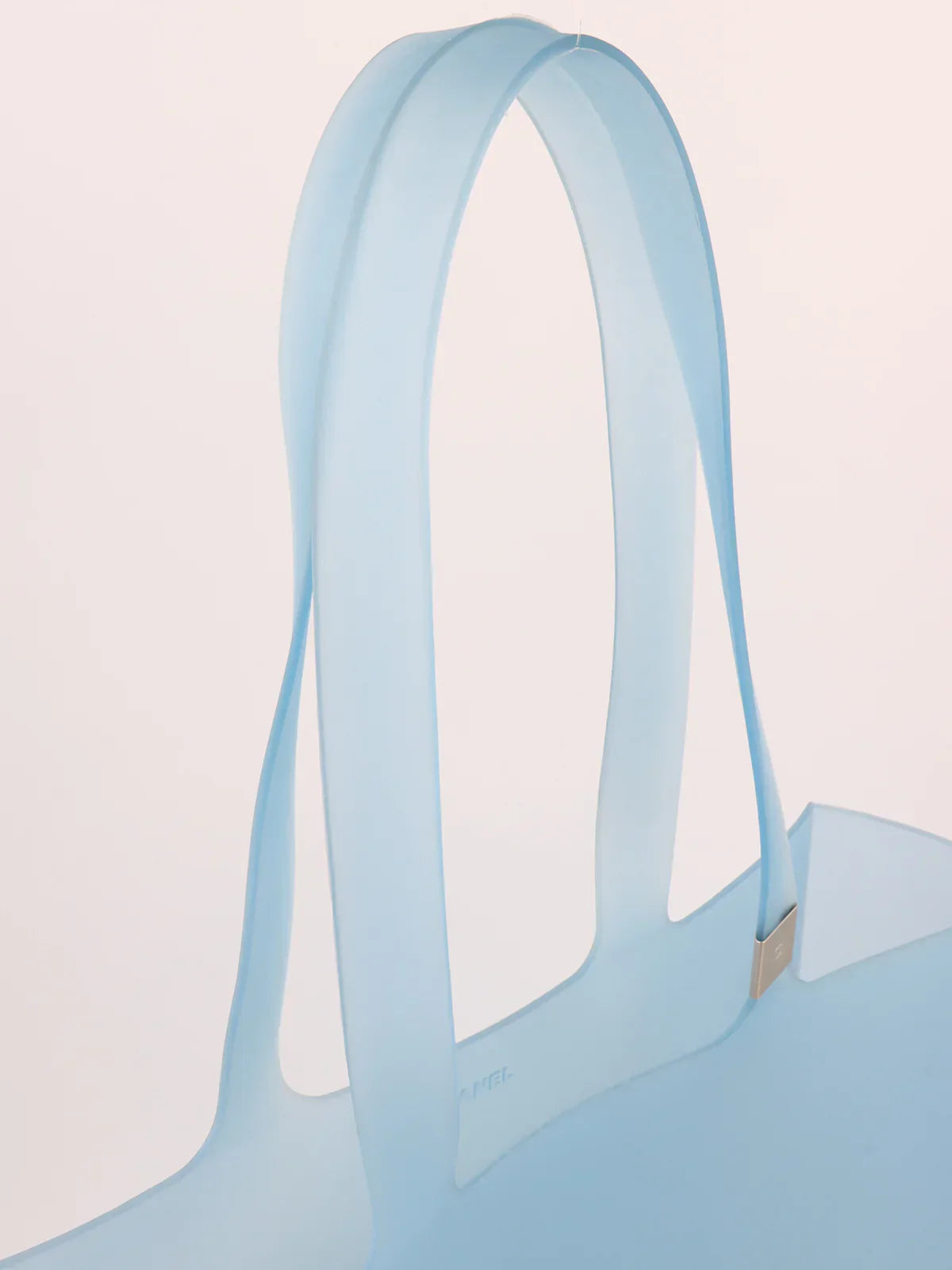 Top Quality Chanel Logo Rubber Tote Bag Clear Blue