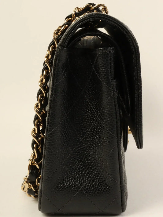 CHANEL Around 2001 Made Caviar Skin Classic Flap Chain Bag 25Cm Black