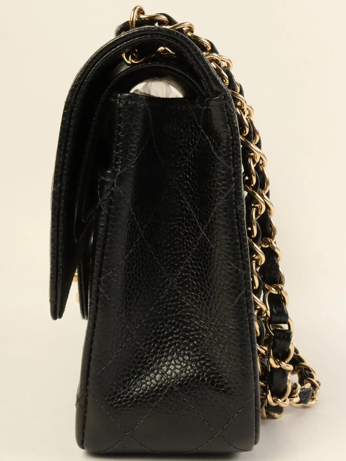 CHANEL Around 2001 Made Caviar Skin Classic Flap Chain Bag 25Cm Black