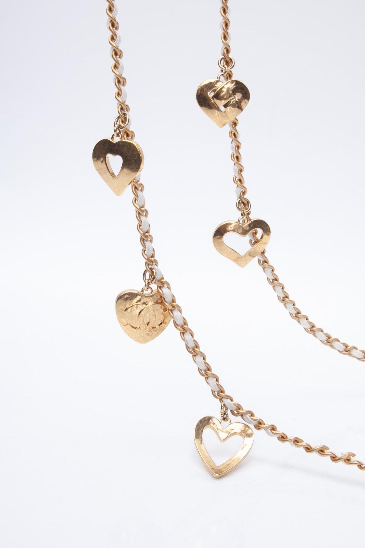 Chanel White Lambskin Quilted Heart Charms Mini Flap Bag