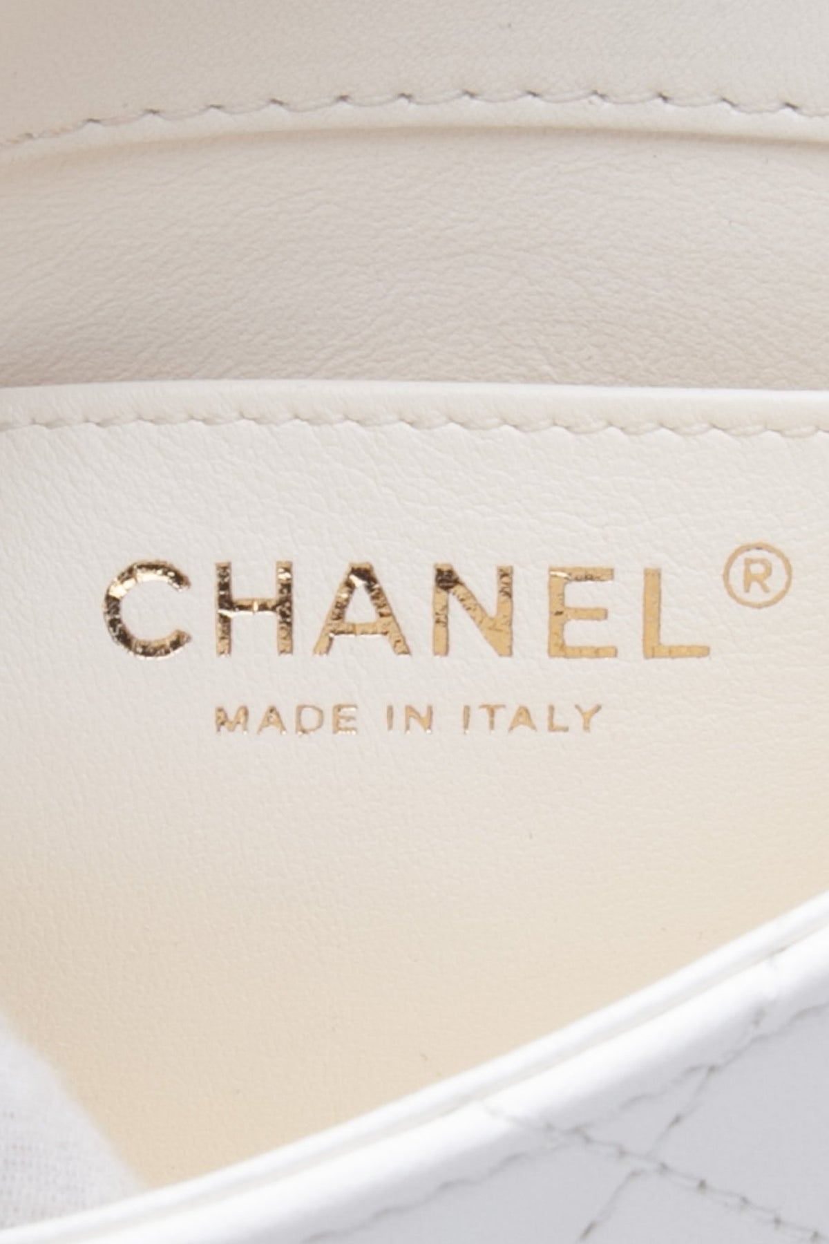 Chanel White Lambskin Quilted Heart Charms Mini Flap Bag