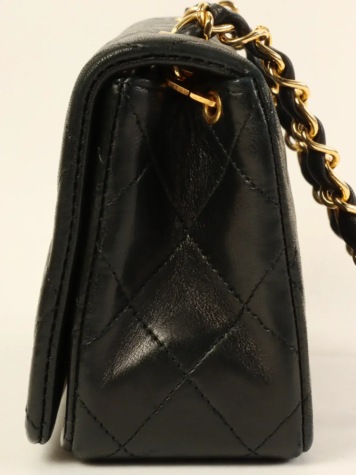 CHANEL Around 1991 Made Full Flap Chain Bag Mini Black