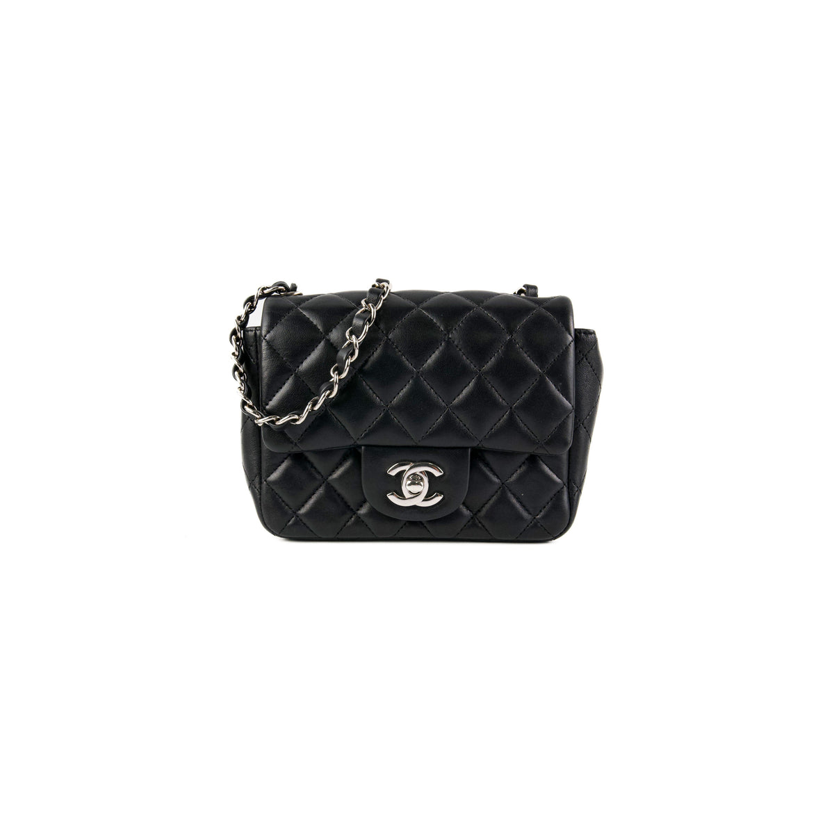 Chanel Square Mini Lambskin Black Bag