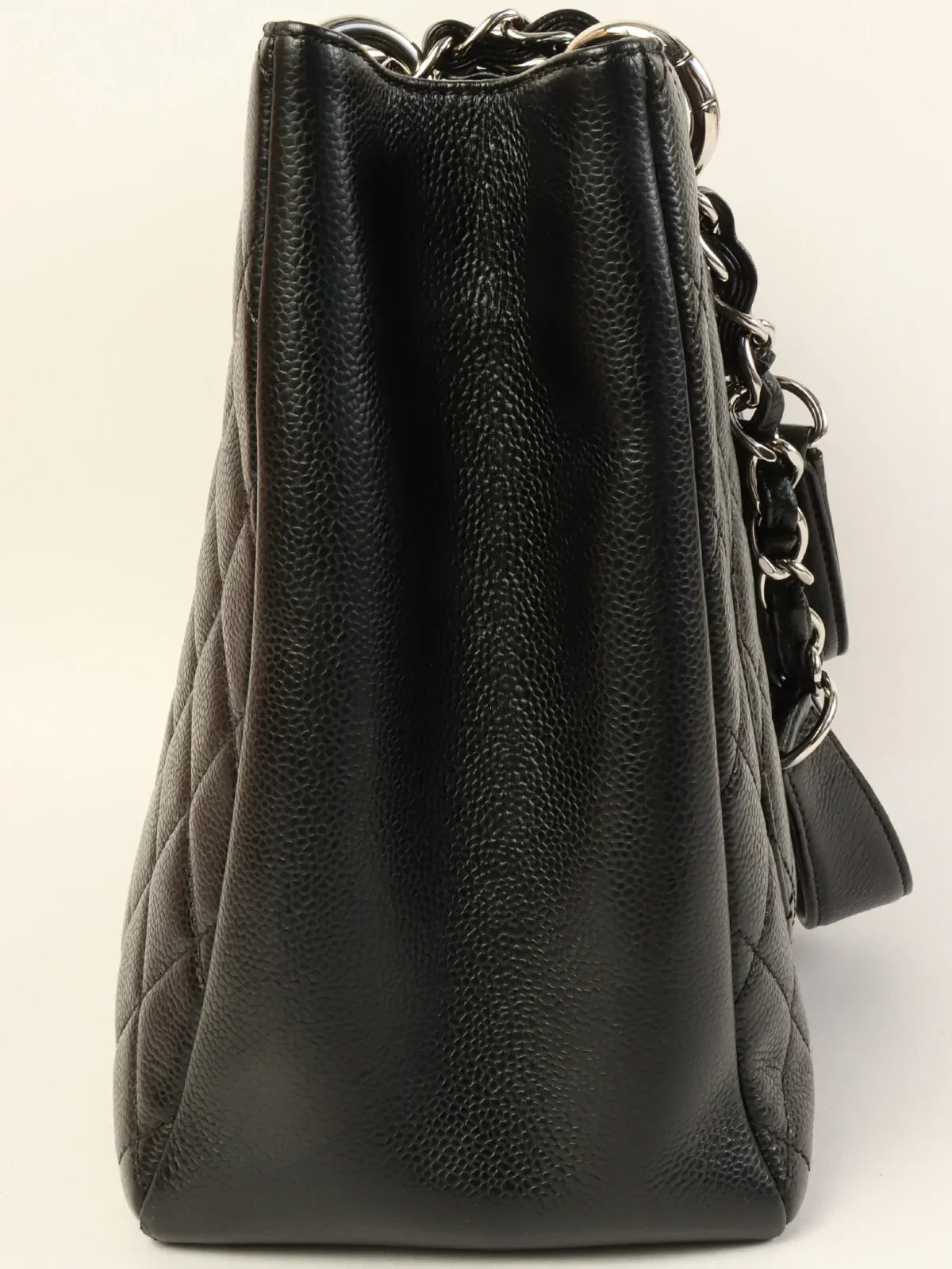 CHANEL Around 2014 Made Caviar Skin Cc Mark Stitch Chain Tote Bag Black