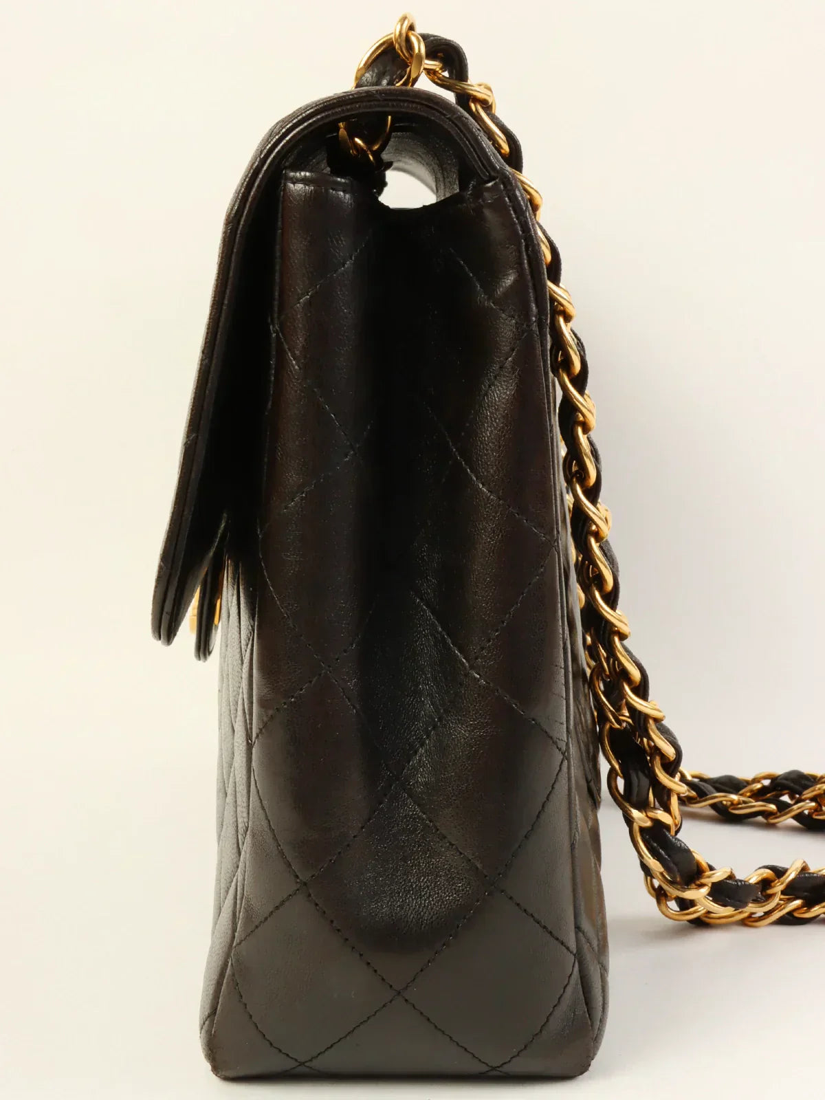 CHANEL Around 1997 Made Classic Flap Chain Bag Jumbo Black