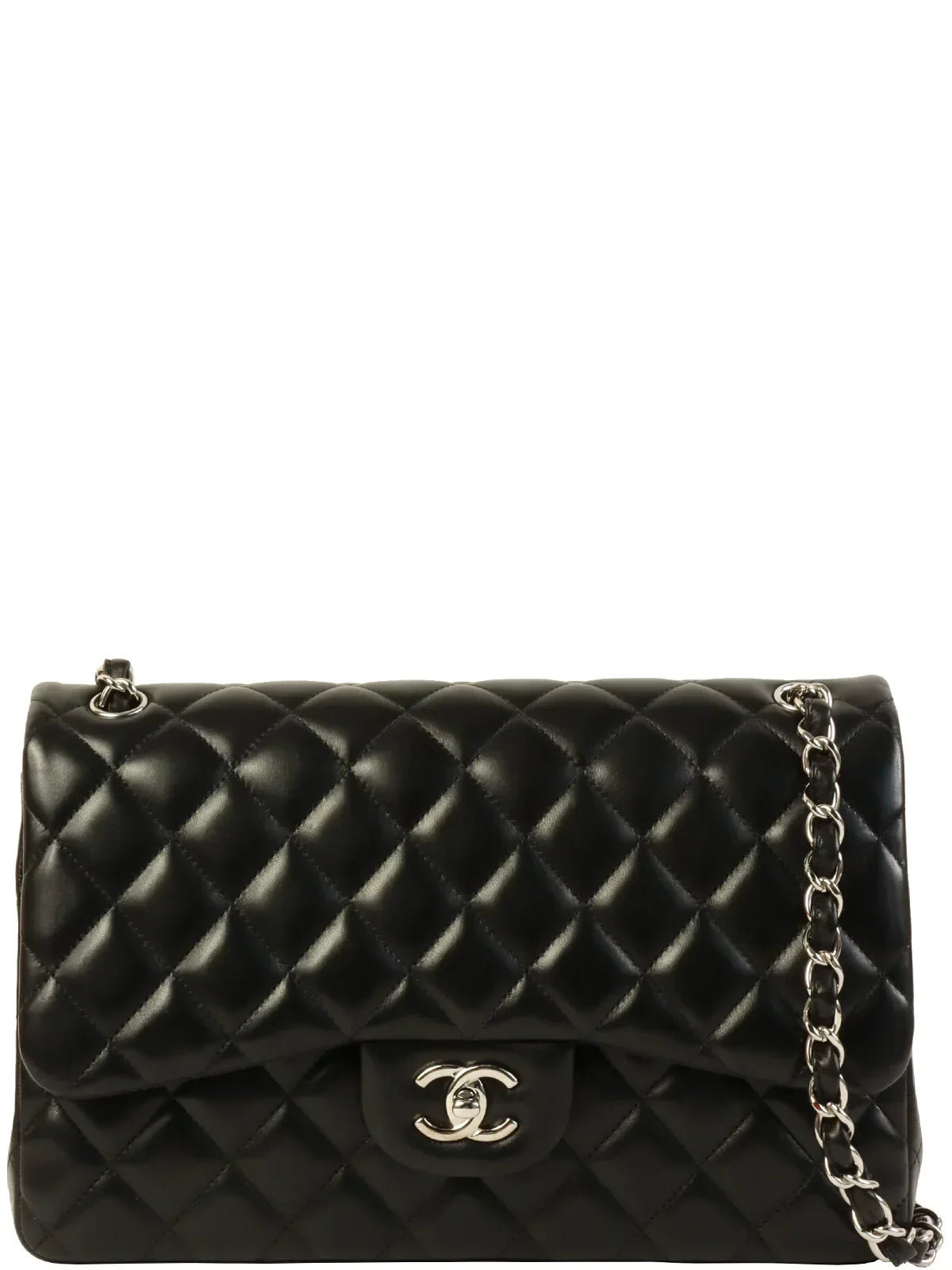 CHANEL Aroud 2010 Made Classic Flap Chain Bag Jumbo Black