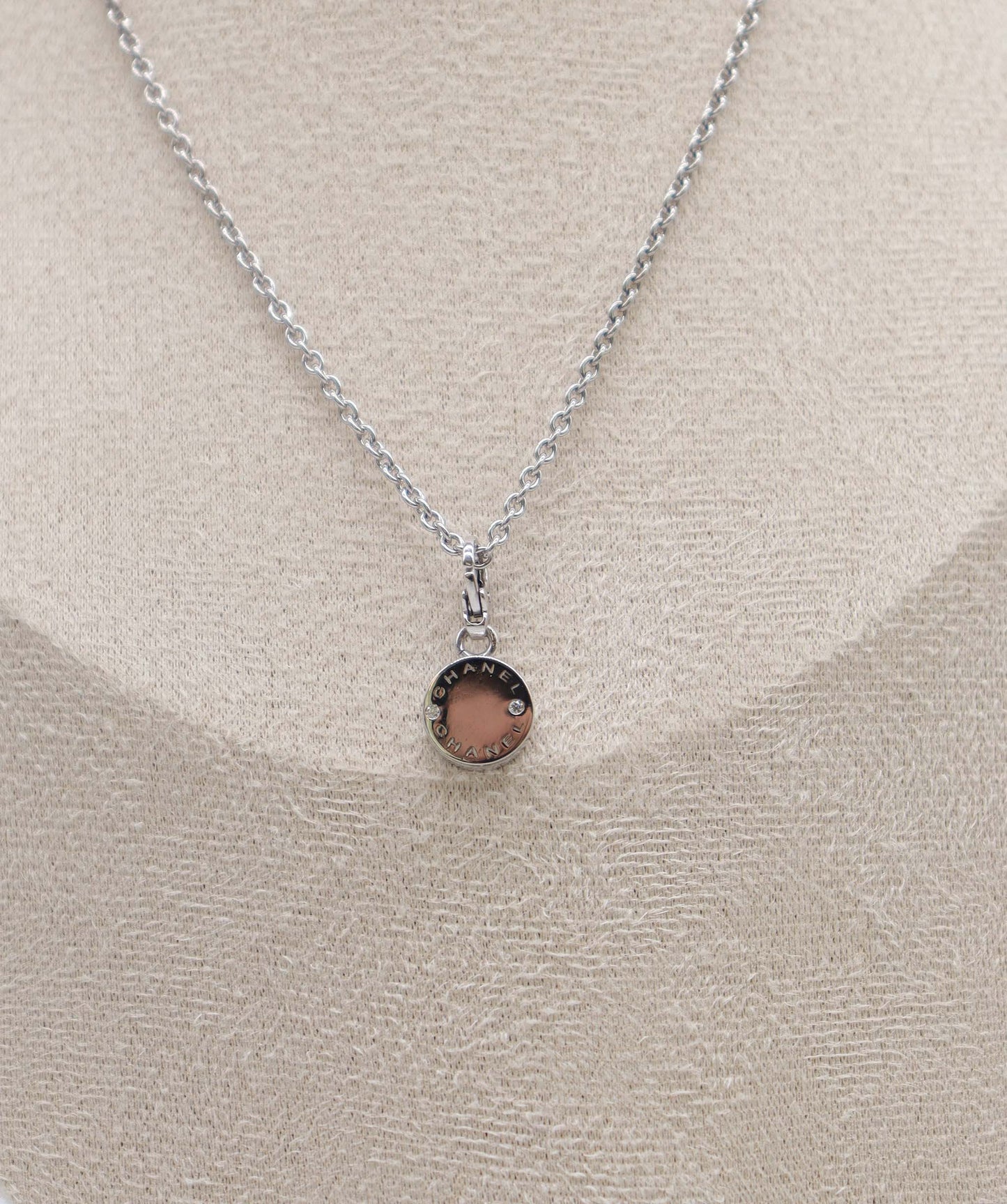 CHANEL Diamond Necklace 18K White Gold 750 90270035 DXBS3903