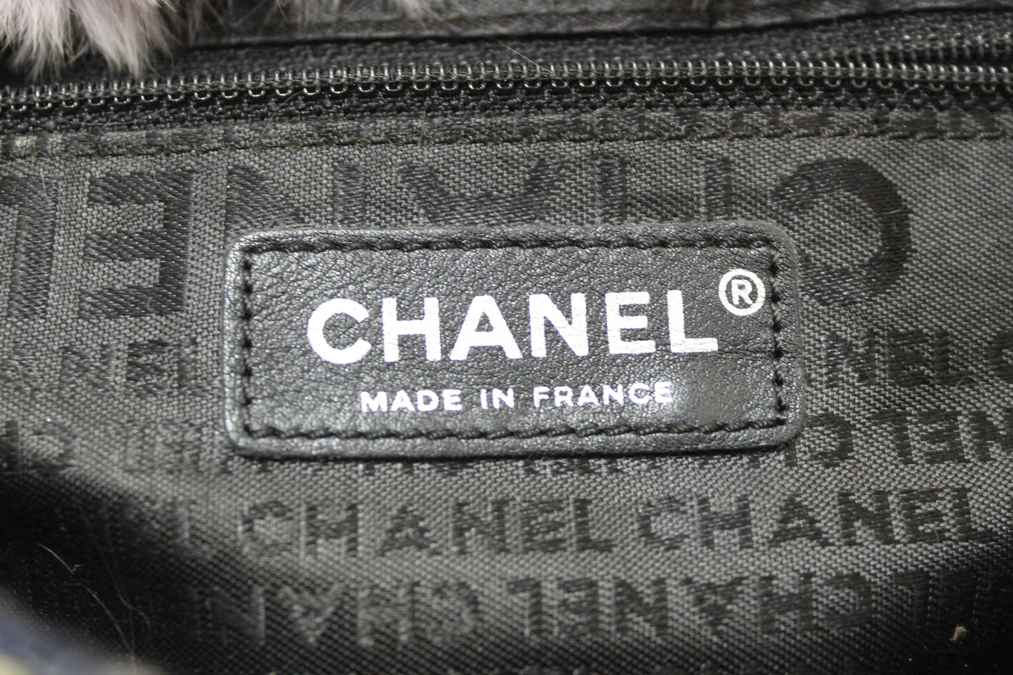 Vintage Chanel Lilac Purple Fur Blue Tweed Flap Chain Shoulder Bag