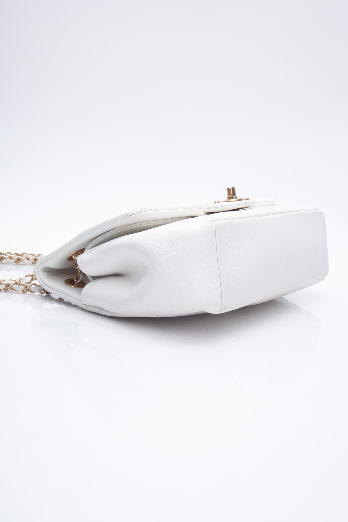 Chanel White Lambskin A Real Catch Flap Bag