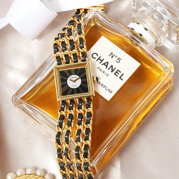 Chanel 18K Mademoiselle Watch L Black