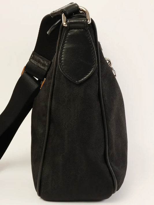 DIOR Trotter Pattern Logo Charm Shoulder Bag Black