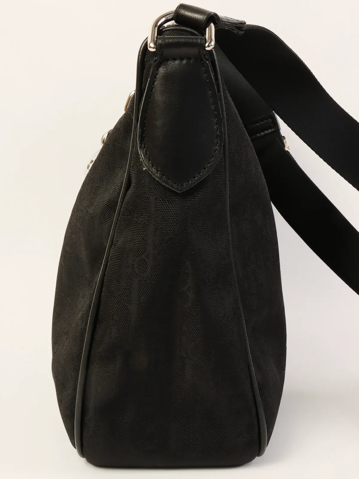 DIOR Trotter Pattern Logo Charm Shoulder Bag Black