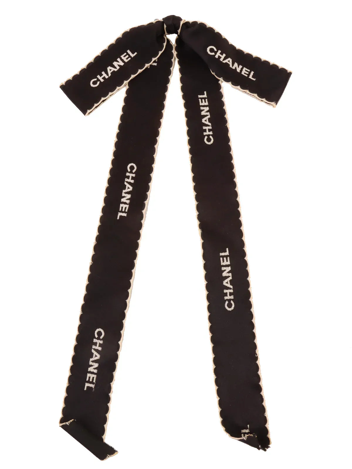 Top Quality Chanel Logo Ribbon Brooch Black