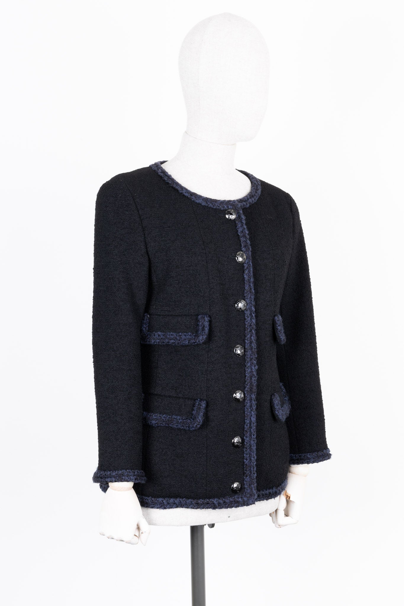 CHANEL Four Pocket Tweed Jacket  Black