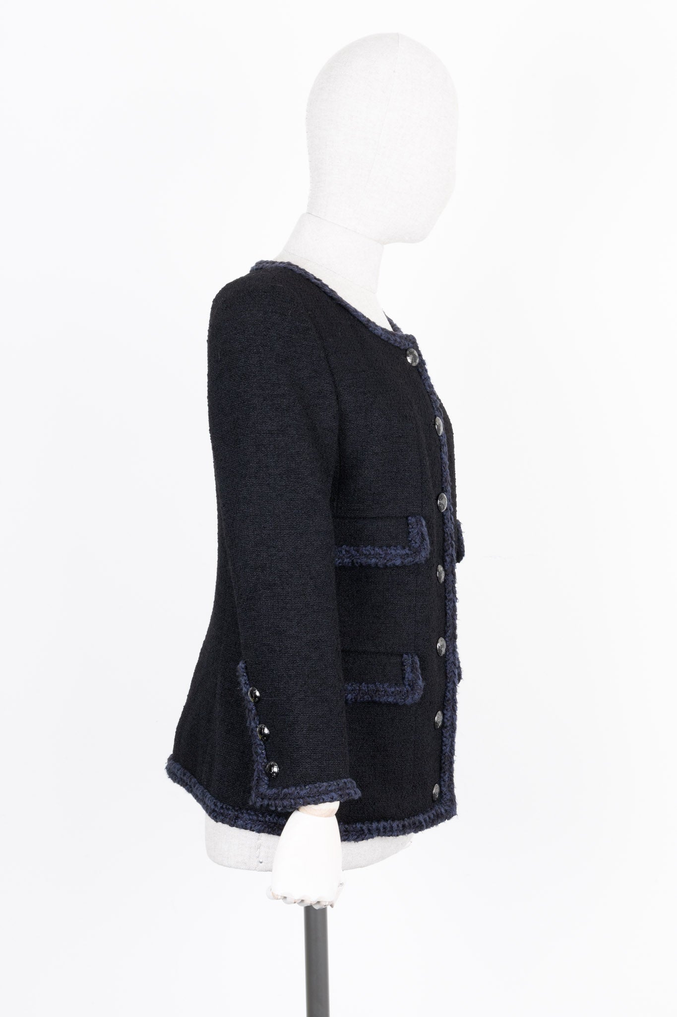 CHANEL Four Pocket Tweed Jacket  Black