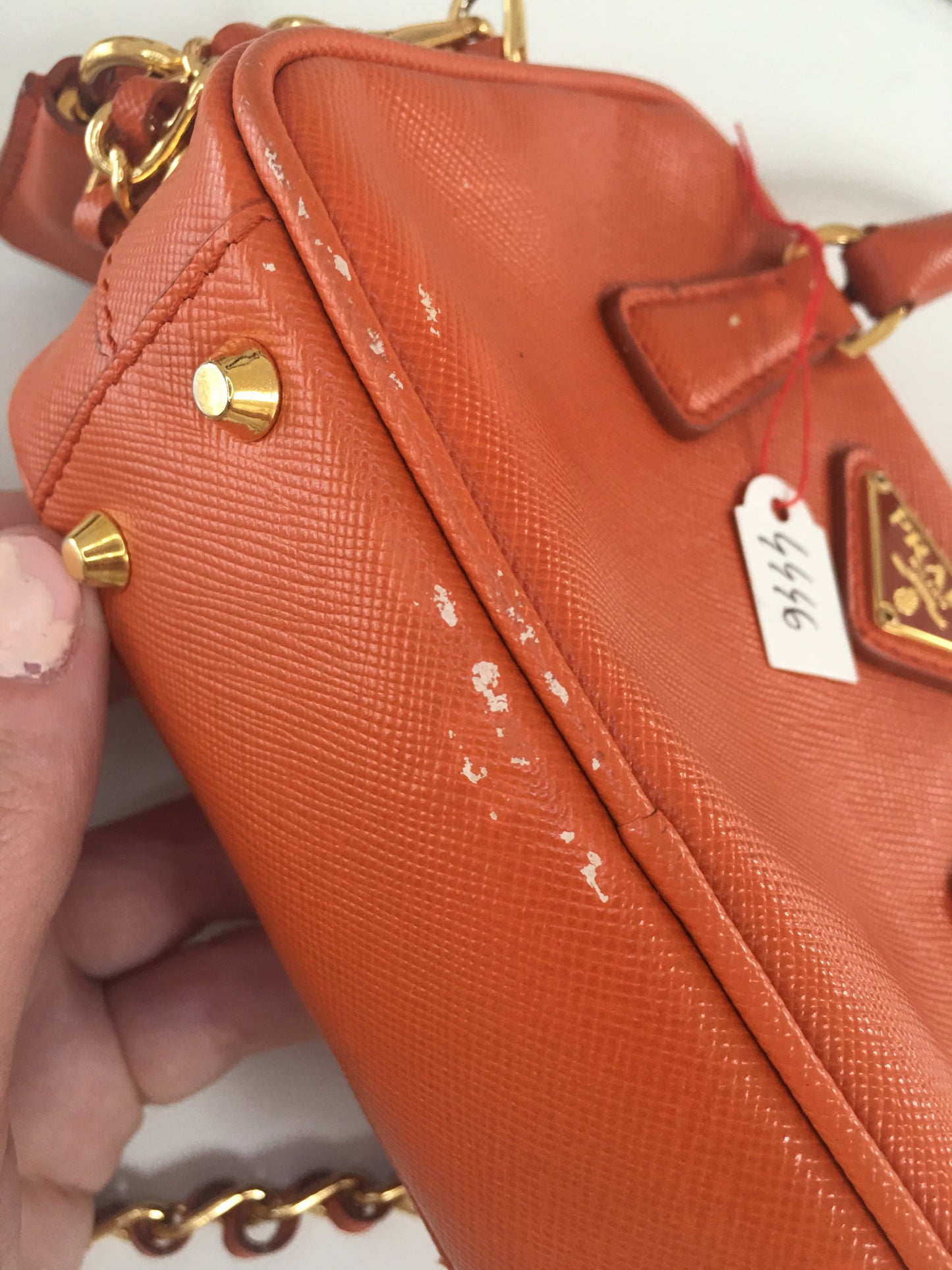 PRADA Galleria Crossbody Bag in Orange Leather