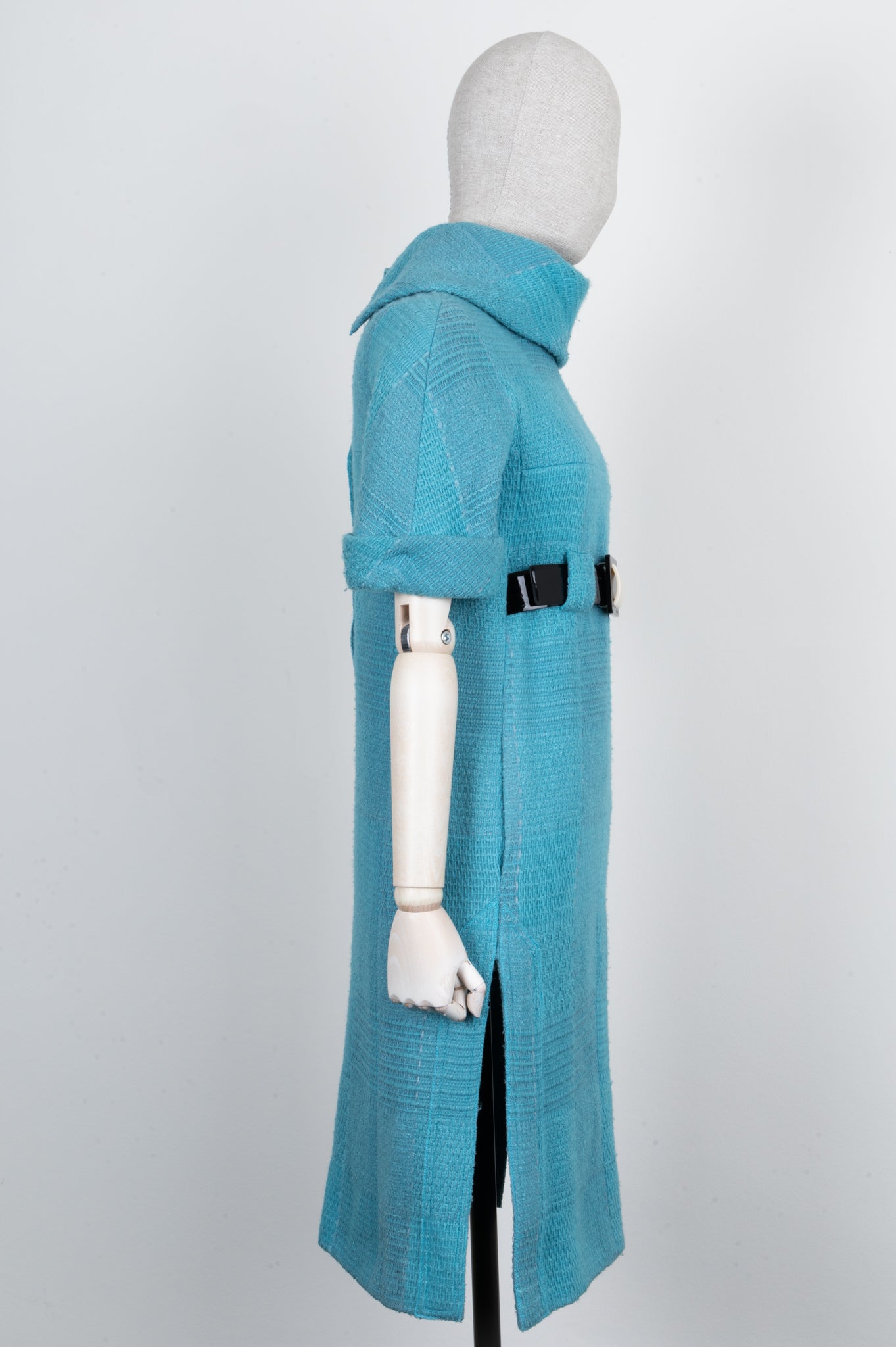 CHANEL Dress with Belt Tweed Bright Blue 07 Autumn
