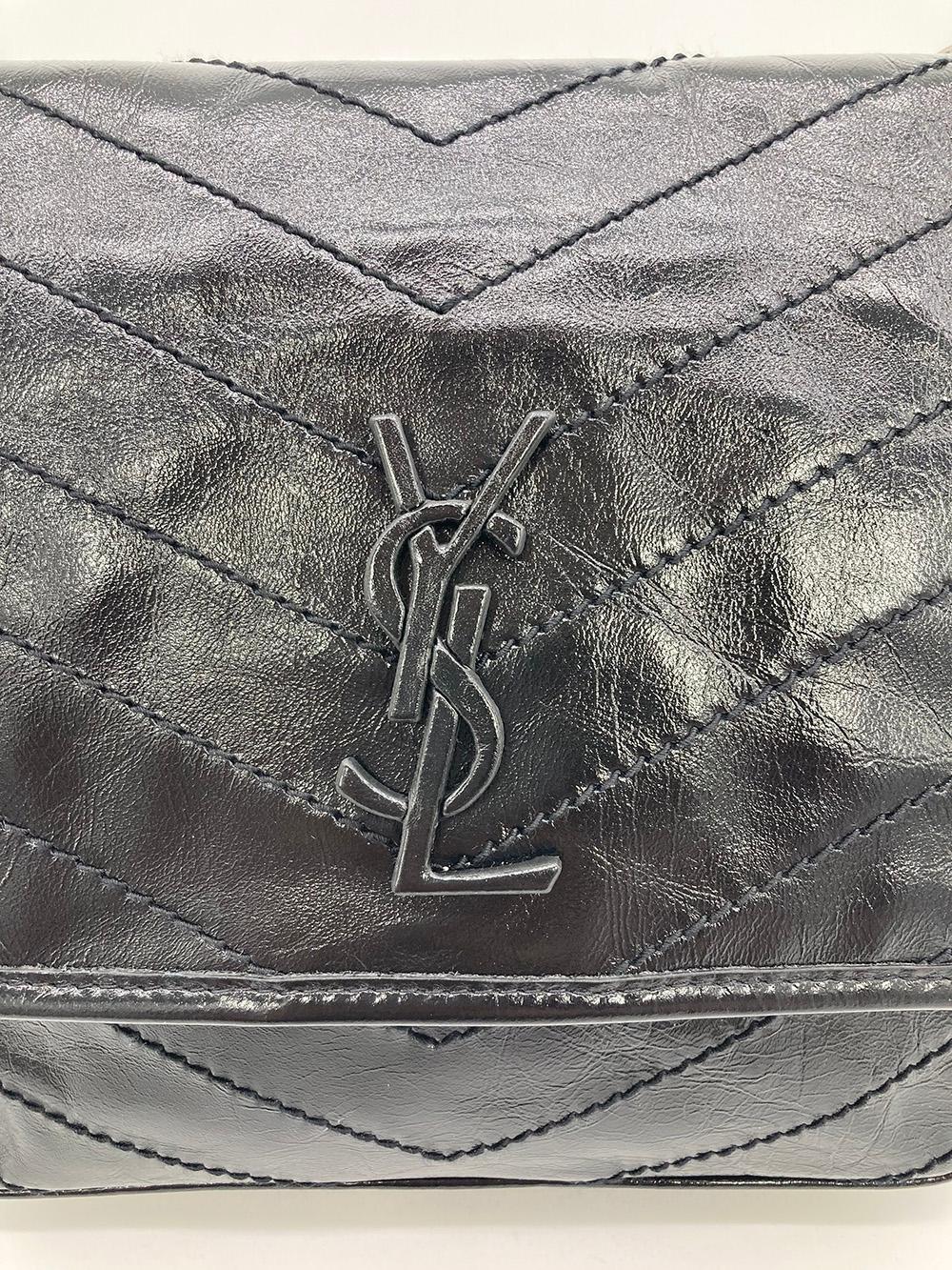 Saint Laurent YSL Niki Leather Crossbody Bag Large