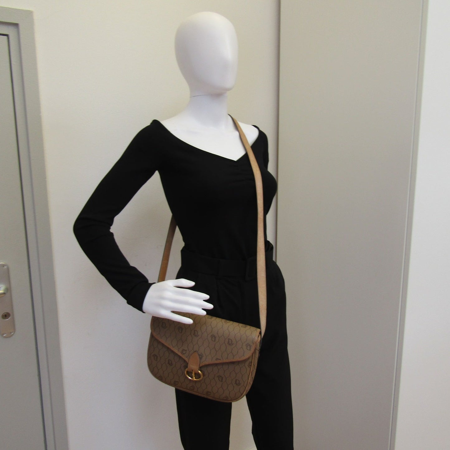 CHRISTIAN DIOR Crossbody Bag in Brown Canvas